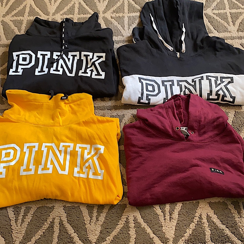 4 PINK turtle neck / cropped hoodie